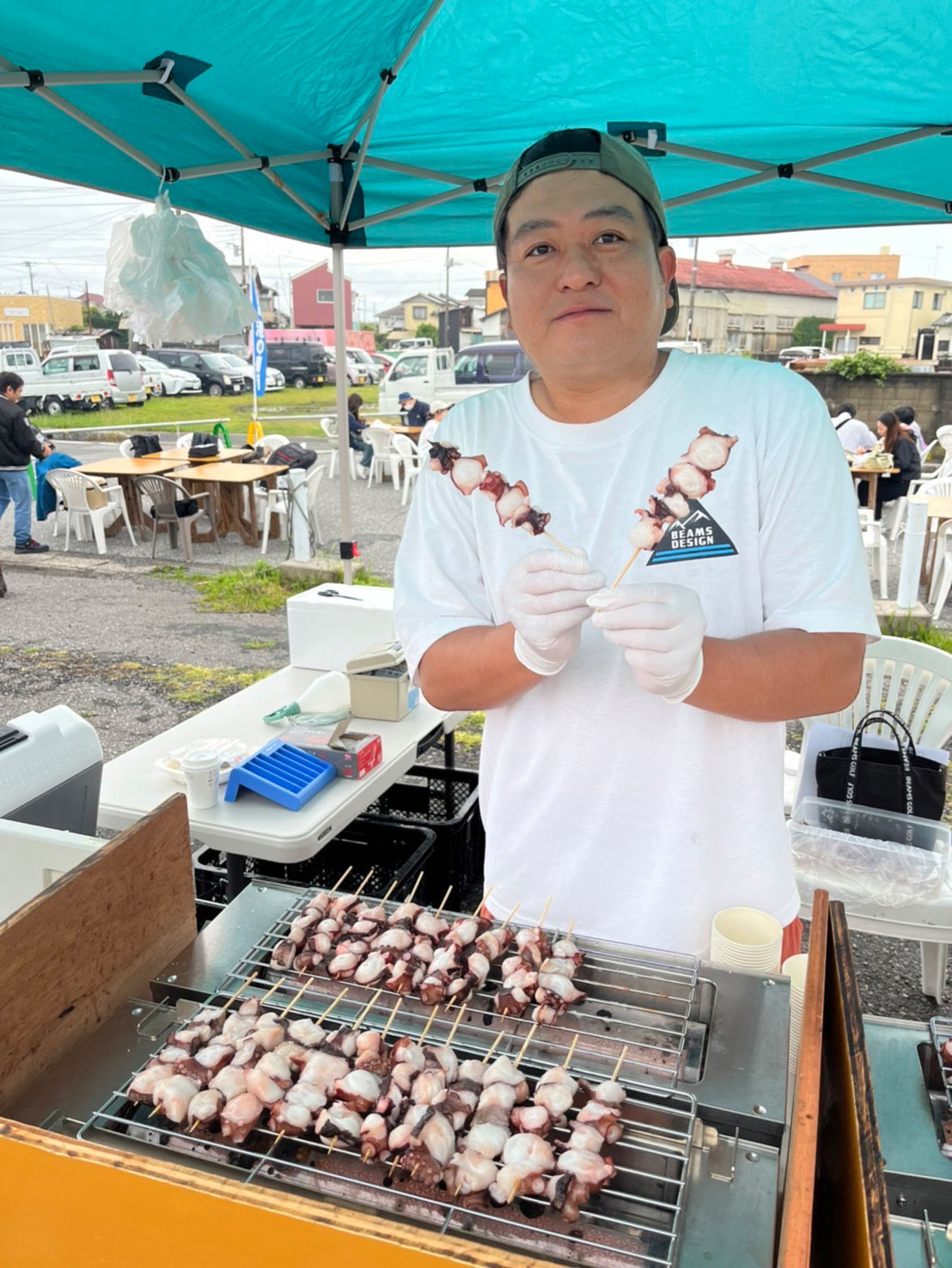 地ダコを使用したタコ串